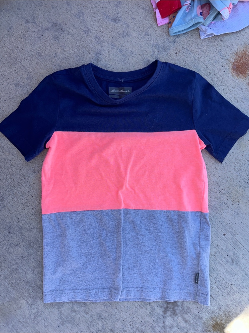 Eddie Bauer Boys Colorblock Tee - Navy, Coral, Gray